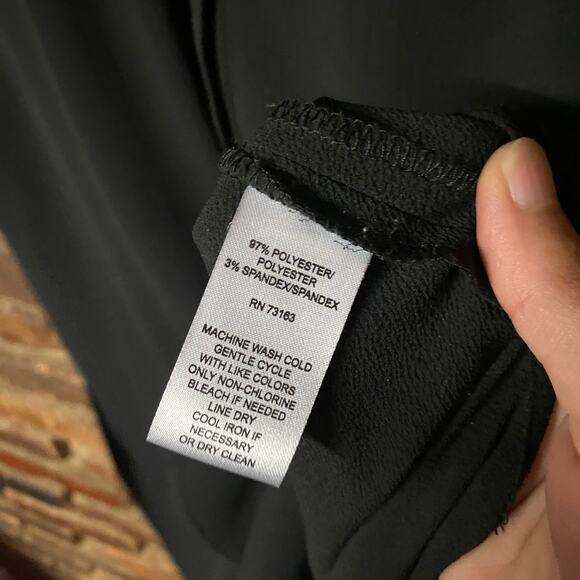 Spense Black Chiffon Sleeveless Button Down Midi Dress Women's Size Small - Picture 6 of 7